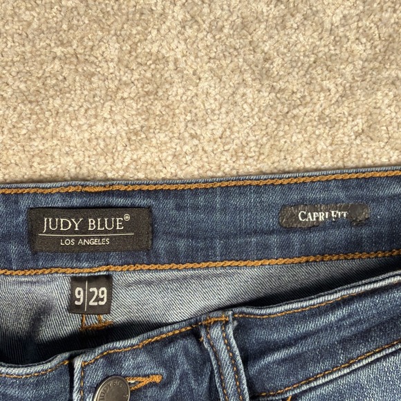 Judy Blue Capri Fit Blue Jeans Womens 9/29 (FITS 29 X 24.5) Stretch Denim - Picture 5 of 12